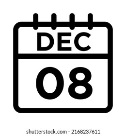 12- Dec - 08 Line Black Icon