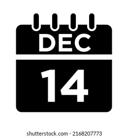 12- Dec - 14 Glyph black Icon