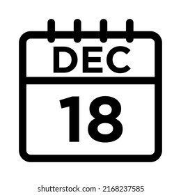 12- Dec - 18 Line Black Icon
