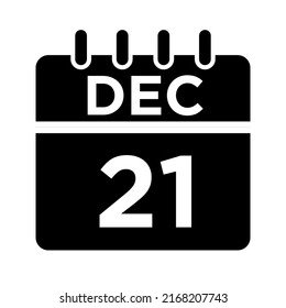 12- Dec - 21 Glyph black Icon