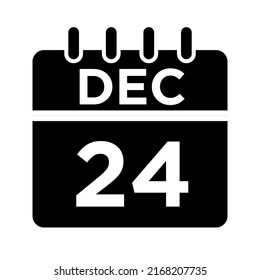 12- Dec - 24 Glyph black Icon