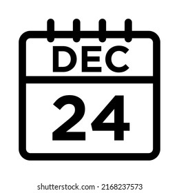 12- Dec - 24 Line Black Icon