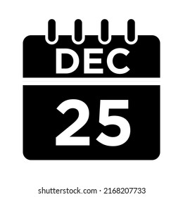 12- Dec - 25 Glyph black Icon