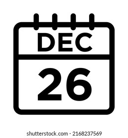 12- Dec - 26 Line Black Icon
