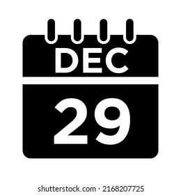 12- Dec - 29 Glyph black Icon