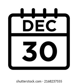 12- Dec - 30 Line Black Icon