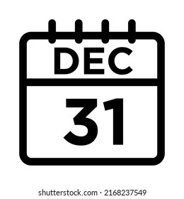 12- Dec - 31 Line Black Icon