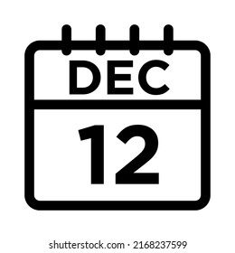 12- Dec - 12 Line Black Icon
