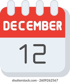 12 December Flat Illustration Vector Design