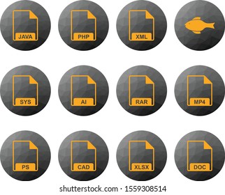 12 decent icon sheet of universal. file formats.
