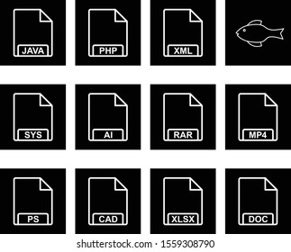 12 decent icon sheet of universal. file formats.
