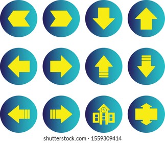 12 decent icon sheet of universal. arrows.
