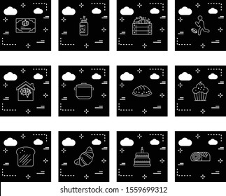 12 decent icon sheet of universal
