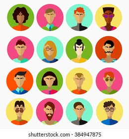 12 different male characters. Include japanese man, afro american man and indian man. 