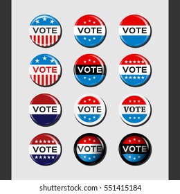 12 Different Modern Voting Batch Button | EPS10