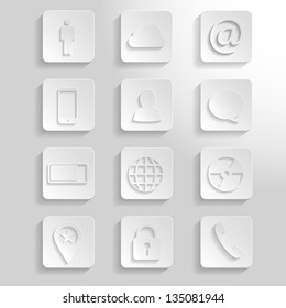 12 different white paper icons. eps10