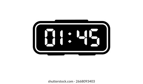 12 digital clock icon design isolated on white background