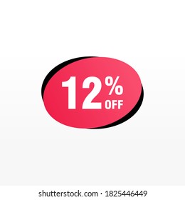 12 discount, Sales Vector badges for Labels, , Stickers, Banners, Tags, Web Stickers, New offer. Discount origami sign banner
