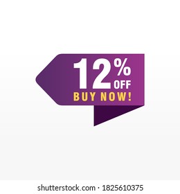 12 discount, Sales Vector badges for Labels, , Stickers, Banners, Tags, Web Stickers, New offer. Discount origami sign banner
