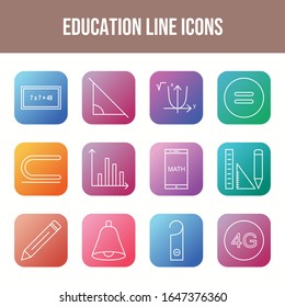 12 iconos vectoriales en un solo juego	