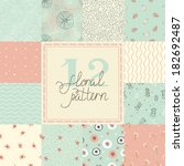12 Elegant romantic vector seamless patterns (tiling). Seamless floral patterns. Flowers texture. Texture can be used for printing onto fabric and paper or scrap booking.
