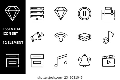 12 Essential Icons Set element design