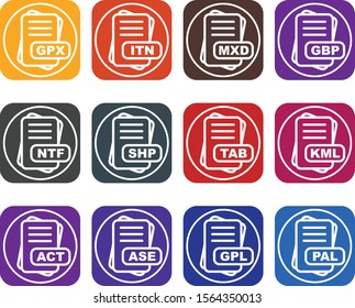  12 File Format Icons Sheet design
