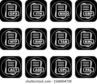  12 File Format Icons Sheet design

