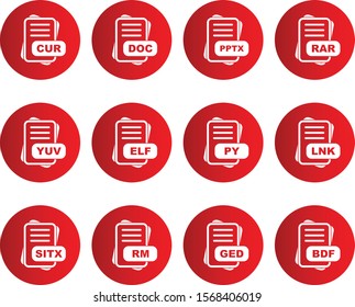 12 File Format Icons Sheet design
