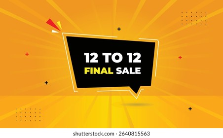 12 to 12 final sale web banner icon label design template vector illustration business black shapes orange yellow abstract background amazing deals modern design trending unique layout sales