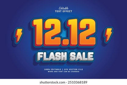 12 12 Venta flash editable estilo de efecto de texto 3D. traje para la venta promoción Bussines Anuncio