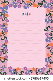 12.	floral notepad and memo vector design 