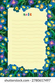 12.	floral notepad and memo vector design 