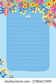 12.	floral notepad and memo vector design 