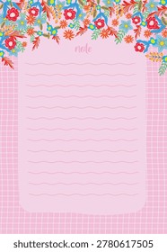 12.	floral notepad and memo vector design 