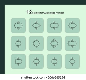 12 frame for quran number. Outline version
