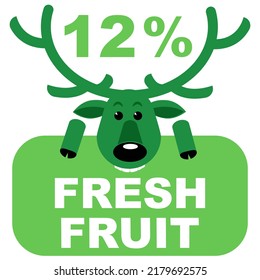 12% fresh food everyday graphic label or sticker vector illustration isolated on white background, design vector illustration. Suitable for product label