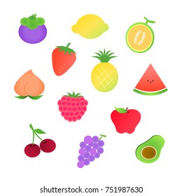 12 fruits vector