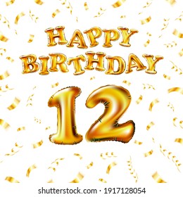 12 Happy Birthday Message Made Golden Stock Vector (Royalty Free ...