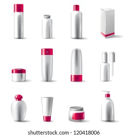 12 highly detailed cosmetics package icons - vector.