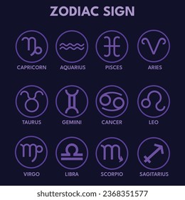 12 horoscope(zodiac sign) simple vector from sabda fariz