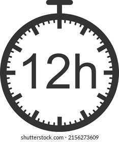 icono del temporizador de 12 horas, vector del símbolo del temporizador