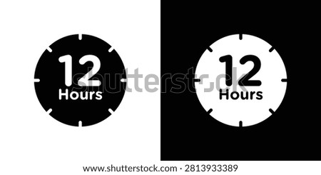 12 Hours clock icon black symbol group