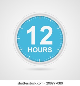 12 Hours Customer Service Icon.