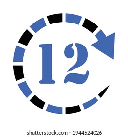 12 hours icon design vector