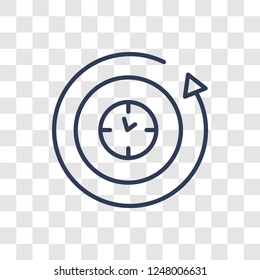12 hours icon. Trendy linear 12 hours logo concept on transparent background from Human Resources collection