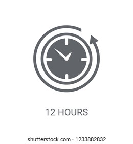 12 hours icon. Trendy 12 hours logo concept on white background from Human Resources collection