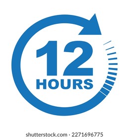 12 hours icon vector isolated on background