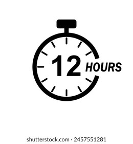 12 hours timer stop watch time clock icon