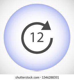 12 hours vector eps 10 icon